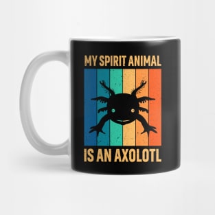 Vintage My Spirit Animal Is An Axolotl Funny Amphibian Lover Retro Mug